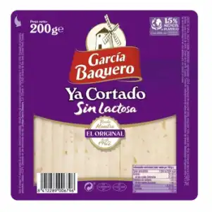 Queso de mezcla semicurado ya cortado García Baquero sin lactosa de 200 g