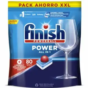 Lavavajillas a máquina en pastillas Power All in 1 Finish Powerball 80 ud.