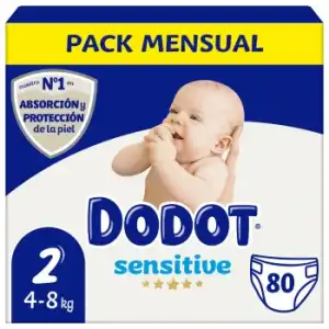 Pañales Dodot Sensitive T2 (4-8 kg) 80 ud.