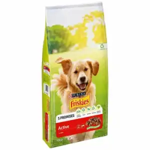 Pienso de buey para perro adulto Purina Friskies Vitafit Active 10 Kg.