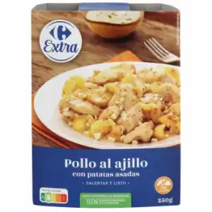 Pollo al ajillo con patatas asadas Extra Carrefour sin gluten 250 g.