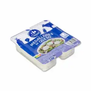 Queso fresco de vaca rulo en medallones Carrefour Classic' pack de 2 unidades de 100 g.