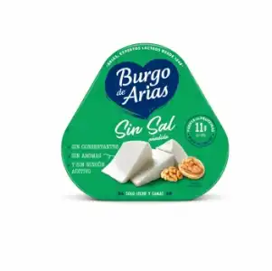 Queso fresco sin sal Burgo de Arias pack de 3 unidades de 72 g.