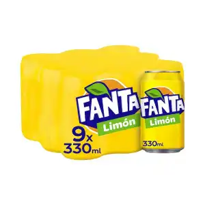 Refresco Fanta limón 9 latas X 330 ml