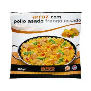 Arroz con pollo asado Hacendado ultracongelado Paquete 0.6 kg