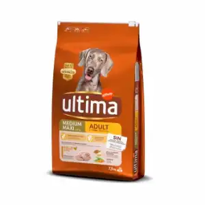 Pienso de pollo para perros adultos medium maxi Ultima 7,5 Kg.