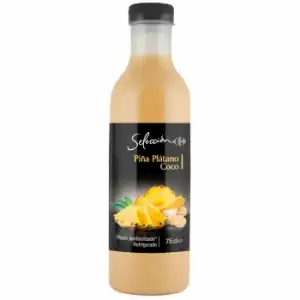 Zumo de piña, plátano y coco Carrefour Selección exprimido botella 75 cl.