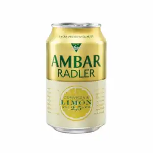 Cerveza Ambar Radler Lager premium limón lata 33 cl.