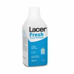 Colutorio de uso diario sin alcohol previene caries dental Lacer Fresh 500 ml.