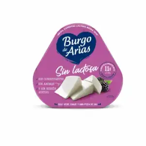 Queso fresco Burgo de Arias sin lactosa pack 3 unidades de 72 g.