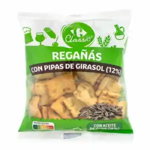 Regañás con pipas de girasol Classic Carrefour 80 g.