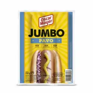 Salchichas Jumbo de pavo Oscar Mayer sin gluten sin lactosa 350 g.