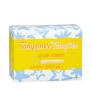 Tampones regular Deliplus con aplicador compacto Caja 1 ud