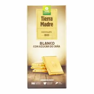 Chocolate blanco con azúcar de caña ecológico Oxfam Intermón 100 g.