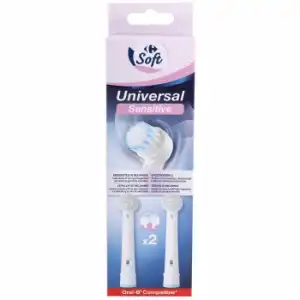 Recambios cepillo batería universal Sensitive Carrefour Soft 2 ud.