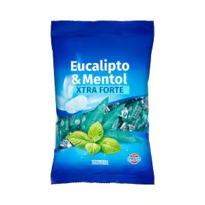 Caramelos sabor eucalipto y mentol Hacendado extra forte Paquete 0.15 kg