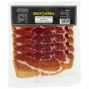 Jamón de Cebo Ibérico 50% Raza Ibérica en lonchas IberSierra 100 g