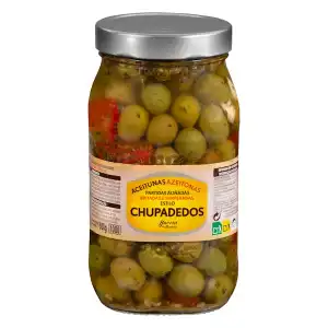 Aceitunas chupadedos Huerta de Barros partidas aliñadas con hueso Tarro 0.98 kg