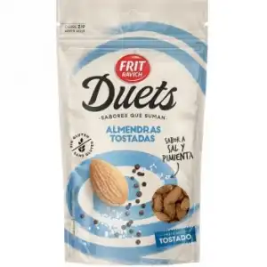 Almendras tostadas a la sal y pimienta Frit Ravich sin gluten doy pack 105 g.