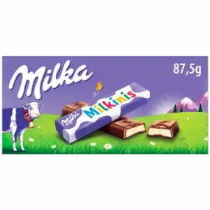 Barrita de chocolate con corazón de leche Milkinis Milka 8 ud.