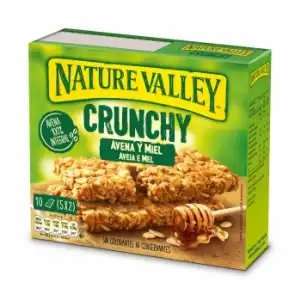 Barritas de avena y miel Crunchy Nature Valley pack de 10 unidades de 21 g.