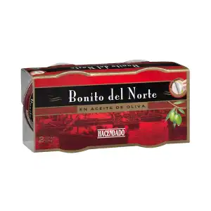 Bonito del norte en aceite de oliva Hacendado 2 latas X 0.073 kg