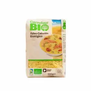 Fideo cabellín ecológico Carrefour Bio 500 g.