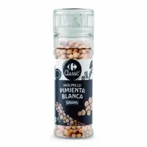 Molinillo de pimienta blanca en grano Carrefour Classic 45 g.