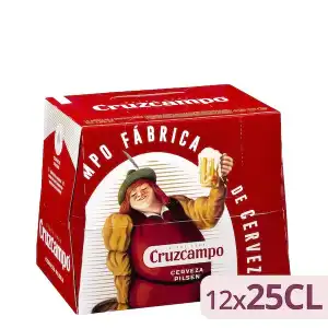 Cerveza Pilsen Cruzcampo 12 botellines X 250 ml