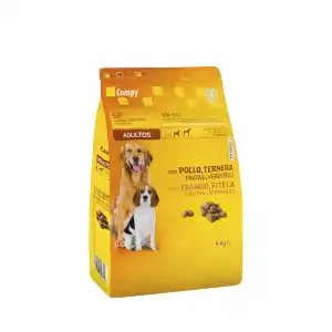 Comida perro adulto Compy con pollo, ternera, frutas y verduras Paquete 4 kg