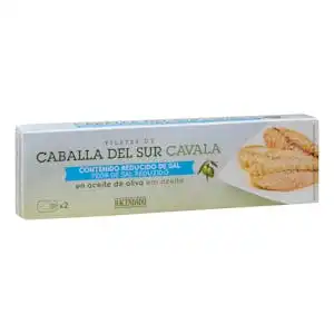 Filetes de caballa del sur contenido reducido en sal Hacendado en aceite de oliva