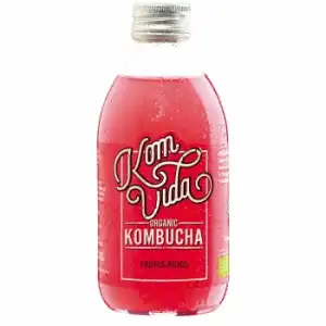 Kombucha de frutos rojos ecológico Komvida sin gluten botella 25 cl.