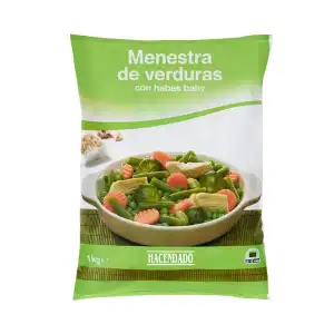 Menestra de verduras con habas baby Hacendado ultracongelada Paquete 1 kg