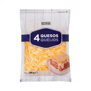 Queso rallado 4 quesos Hacendado Paquete 0.18 kg