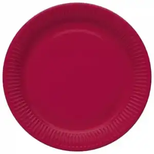 Set de 8 Platos de Cartón 23 cm CARREFOUR - Rojo