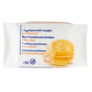 Toallitas multiusos aroma limón Carrefour 80 ud.