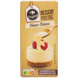 Chocolate blanco especial postre Original Carrefour 200 g.