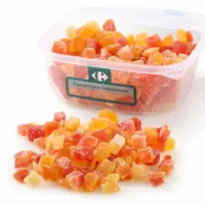 Papaya cubos deshidratada Carrefour tarrina 350 g