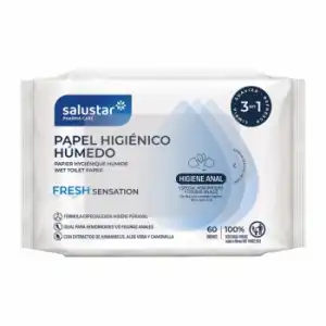 Papel higiénico húmedo especial hemorroides Salustar 60 ud.