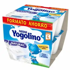 Postre lácteo natural desde 6 meses Nestlé Yogolino sin gluten sin aceite de palma pack de 8 unidades de 100 g.