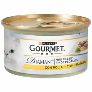 Comida húmeda finas lonchas de pollo para gato adulto Purina Gourmet Diamant 85 g