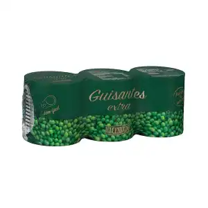 Guisantes extra Hacendado 3 latas X 0.12 kg