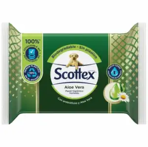 Papel higiénico húmedo con aloe vera Sensitive Scottex 66 ud.