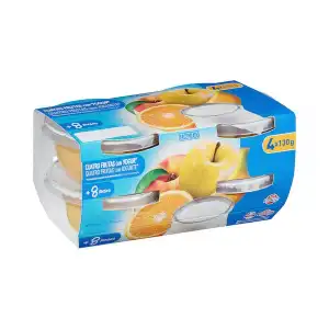 Papilla cuatro frutas con yogur +8 meses Hacendado 4 tarritos X 0.13 kg