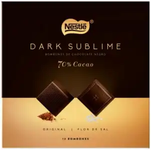 Bombones de chocolate negro 70% cacao Nestlé Dark Sublime 85 g.