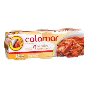 Calamar en salsa americana Hacendado 3 latas X 0.059 kg