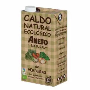 Caldo natural de verduras ecológico Aneto sin gluten y sin lactosa 1 l.