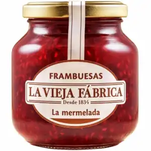 Mermelada de frambuesa La Vieja Fábrica sin gluten 350 g.