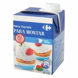 Nata para montar líquida Carrefour 500 ml.