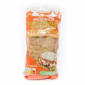 Pan de molde con cereales y semillas Carrefour Classic' sin gluten y sin lactosa 350 g.